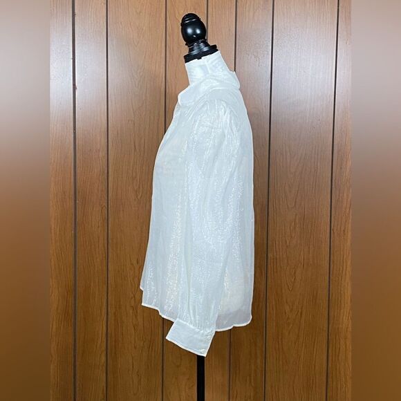 Frame Silk-Blend Long-Sleeve Blouse size M - Picture 10 of 14